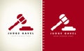 Judge gavel logo vector hammer design Royalty Free Stock Photo